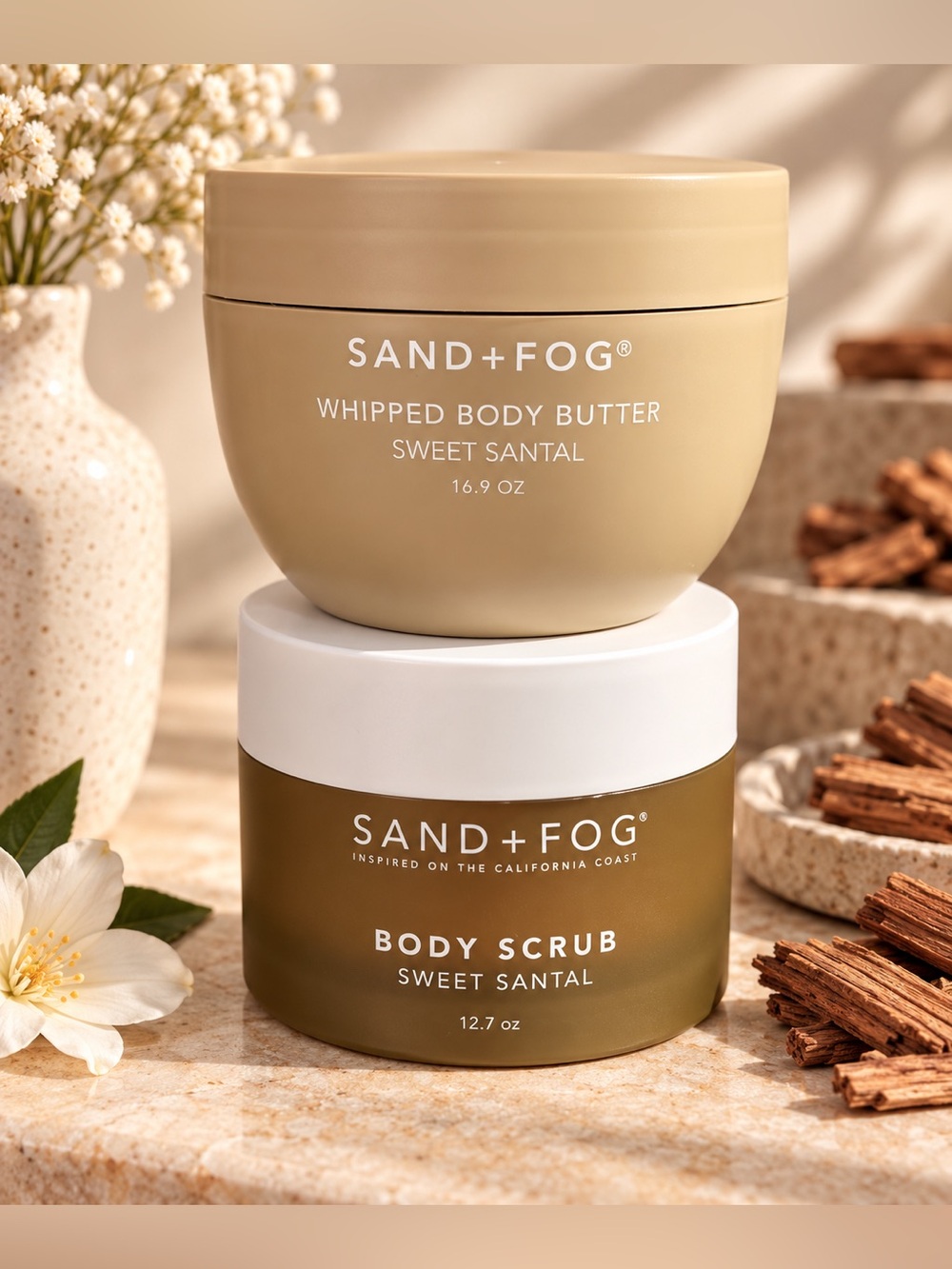 Sand + fog Sweet Santal Whipped Body Butter & Body Scrub